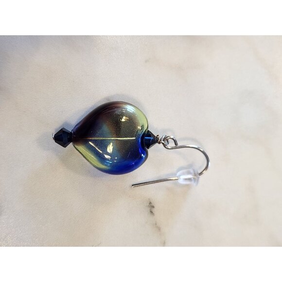 Sterling Silver Heart Earrings With Crystalized Swarovski Elements - Picture 3 of 4